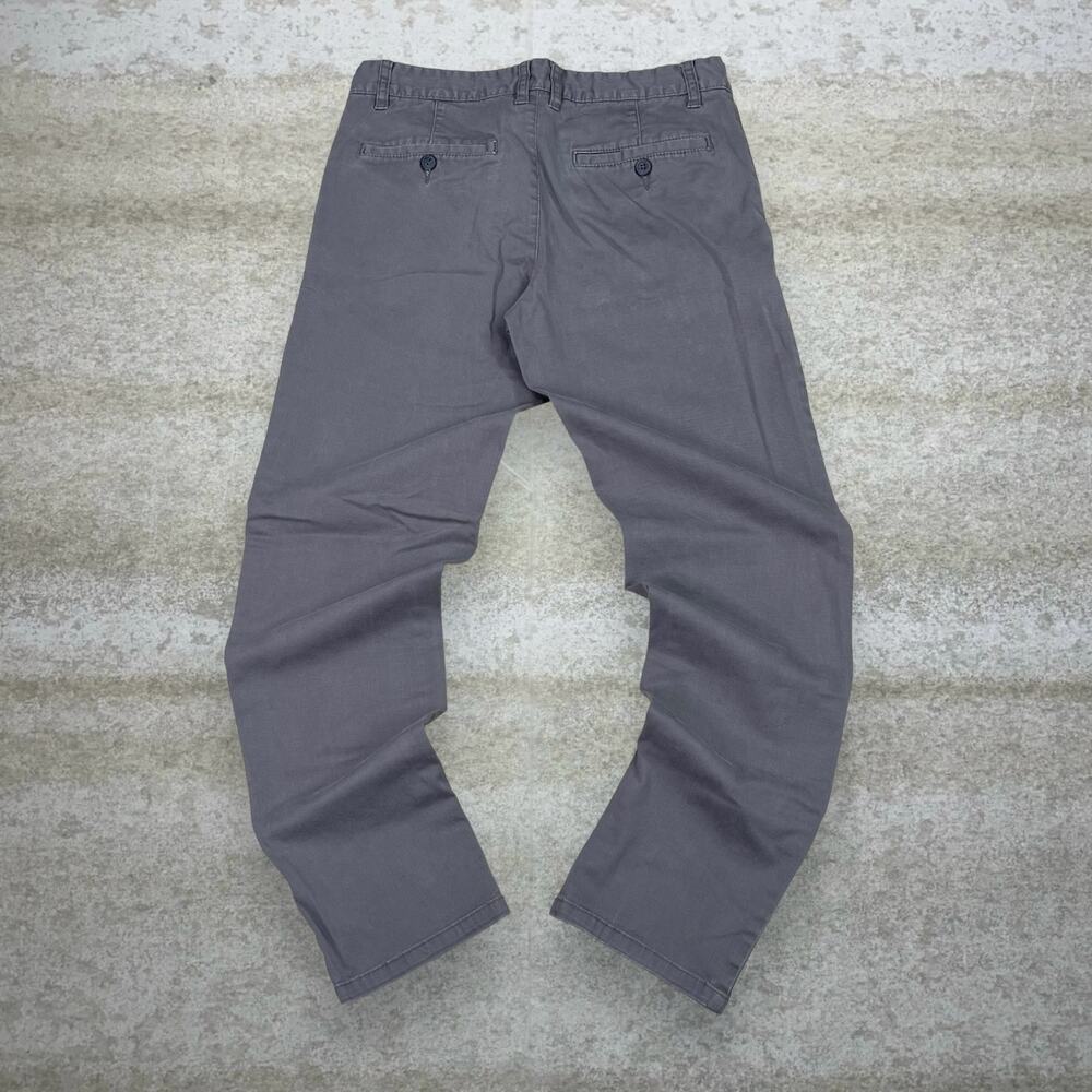 Vintage Y2K Khakis Pants 30x30 Slim Fit Smoke Grey Flat Front Button Fly Trouser